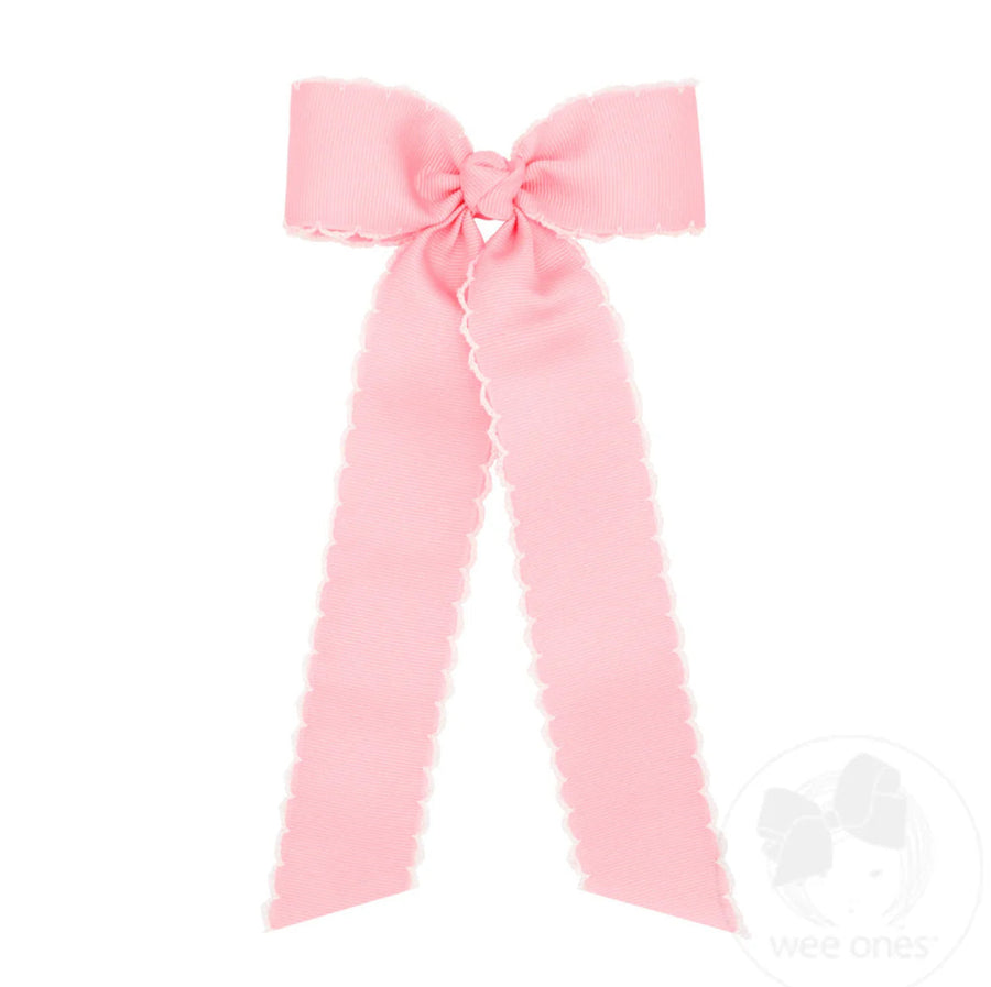 Wee Ones Girls Grosgrain Bow With Streamers