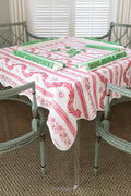 Scalloped Square Table Topper | Boxwood Garden - Rose