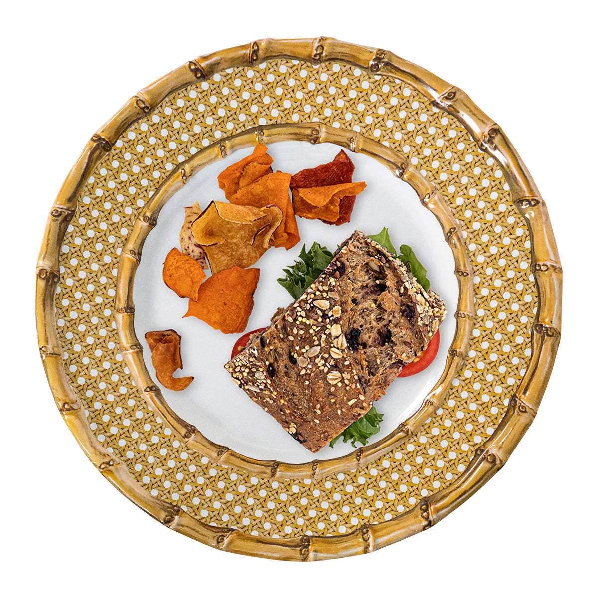 Caning Melamine Dinner Plate - Natural