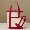 Everywhere-Carry Canvas Tote Bag with Charm Holder
