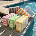 Striped Terry Cloth Cosmetic Pouch Bag