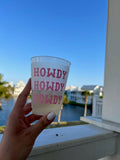 Howdy Pink Repeating Frosted Cups - Rodeo