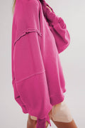 Half button outseam oversized sweatshirt
