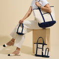 Everywhere-Carry Canvas Tote Bag with Charm Holder