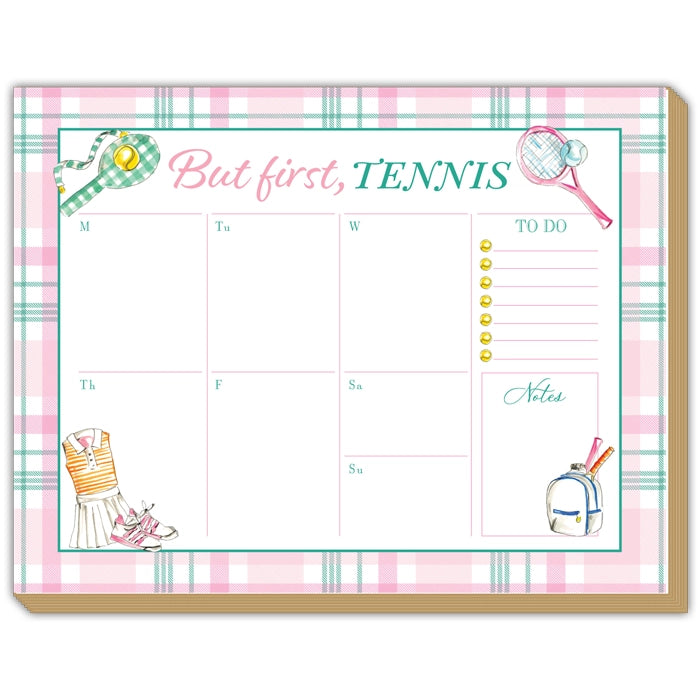 RoseanneBeck But First TennisPlaid Luxe Planner