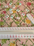 Scalloped Square Table Topper | Climbing Roses - Blush