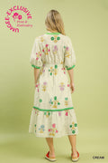 Petal Parade Print Midi Dress