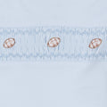 Tiny Tailgater Smocked Footie - Light Blue
