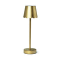 Gold LED Portable Cordless Table Lamp with Scalloped Edge Shade