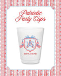 Summer Patriotic Frost Flex Cups, Set of 8 16 oz Frosted Party Cups, Watercolor Fourth of July Party Cups, Memorial Day Party Drinkware