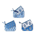 Blue Block Print Pouch Set