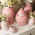 Hand-Painted Pink Chinoiserie Vases / Jar