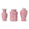 Hand-Painted Pink Chinoiserie Vases / Jar