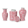 Hand-Painted Pink Chinoiserie Vases / Jar