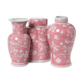 Hand-Painted Pink Chinoiserie Vases / Jar