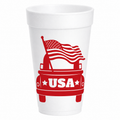 "USA Truck with Flag" July 4 - 16oz Styrofoam Cups