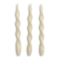 Twist and Glow Set of 3 Ivory 12" Twist Taper Candles in Gift Box