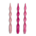 Twist and Glow Set of 3 Pink Hue 12" Twist Taper Candles in Gift Box