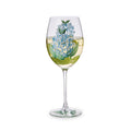Hydrangea Hand-Painted Stemmed Wine Glass