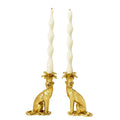 Gold Leopard - Set of 2 Tapered Candleholders