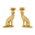 Gold Leopard - Set of 2 Tapered Candleholders