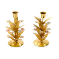 Set of 2 Flower Embellished Candleholders