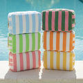 Striped Terry Cloth Cosmetic Pouch Bag