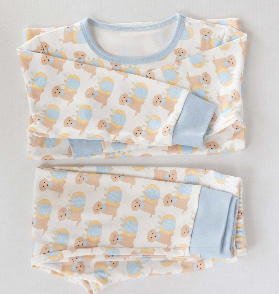 Blue Pumpkin Puppy Organic Cotton Pajama Set