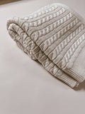 Luna + Luca Cable Knit Baby Blanket - White