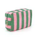 Striped Terry Cloth Cosmetic Pouch Bag