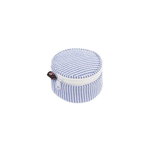 3" Navy Seersucker Mini Button