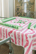 Scalloped Square Table Topper | Boxwood Garden - Rose