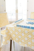 Scalloped Square Table Topper | Gold Cane