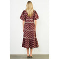 Puff Sleeve Tiered Print Dress