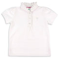 Girls Polo Top - White Pique