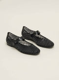 LISA Woven Jelly Mary Jane Flats Tapered Square Toe Trend Sh