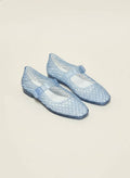 LISA Woven Jelly Mary Jane Flats Tapered Square Toe Trend Sh