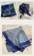 Pastoral Indigo Floral Bandana Square scarf