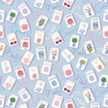 Pastel Blue Mahjong Champagne Bottle Wrap