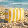 Striped Terry Cloth Cosmetic Pouch Bag