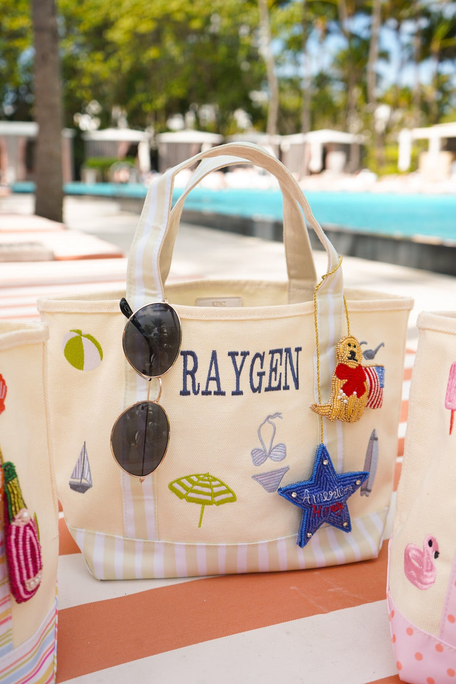 Icon Mini Canvas Tote - Embroidered - Sea Stripes