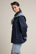 Gingham Scarf Detail Jacket - RJ1148
