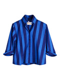 Surf Stripe Button Down Crop Shirt