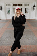 Black Scuba Pants Set Athletic Apparel