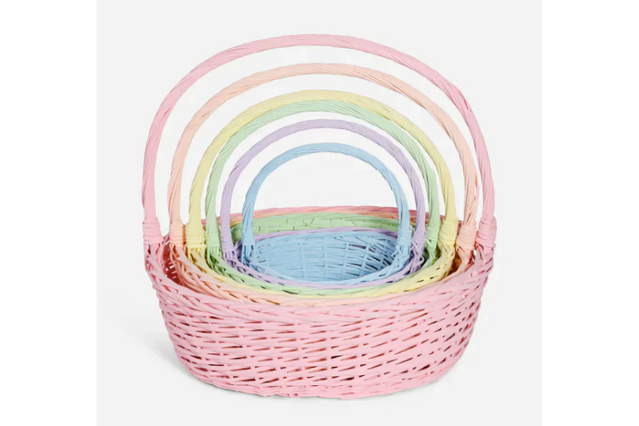 Pastel Willow Weaving Basket