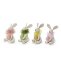 Easter Bunny with Egg and Feather Boa Accent Hand-Crafted Decor