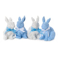 Set of 2 Easter Bunnies with Floral Relief Pattern