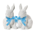 Set of 2 Easter Bunnies with Floral Relief Pattern