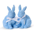 Set of 2 Easter Bunnies with Floral Relief Pattern