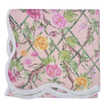 Scalloped Square Table Topper | Climbing Roses - Blush